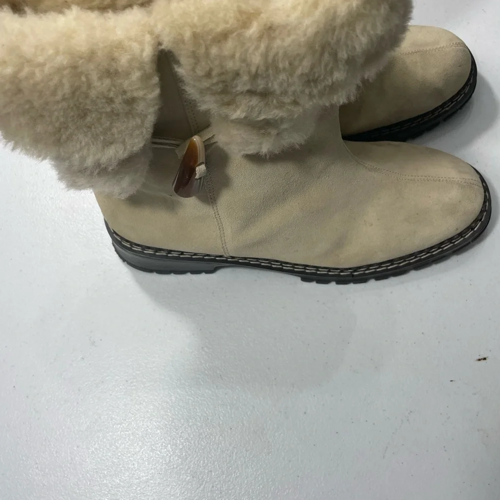 Coldwater Creek Beige Shearling Winter Boots SB-